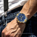 BIDEN 0163 Men's Watch Top Brand Luxury Stainless Steel Waterproof Military Chronograph Sport Watch Business Wrist Watch for Men